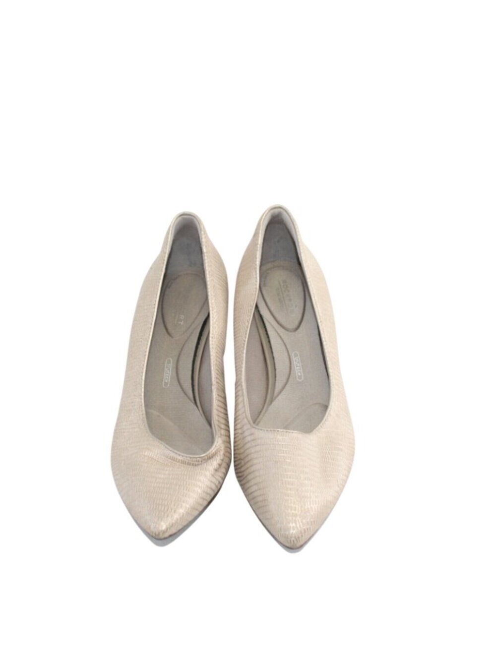 Rockport Trutech Womens 7 Kalila Gold Pebbled Leather Pumps High Heels BX1967 - Picture 4 of 10
